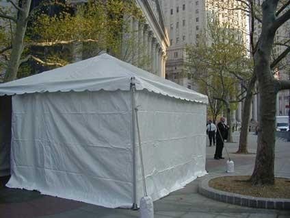 10x10 Event tent in city. 