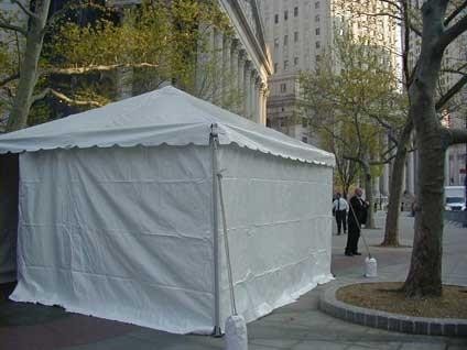 10x10 Event tent in city.