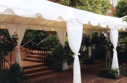 Event Tent 10’X20’ set up with stairs in the background