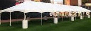 Event tent set up on grass
