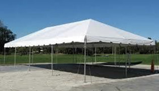 20x40 tent set up on concrete